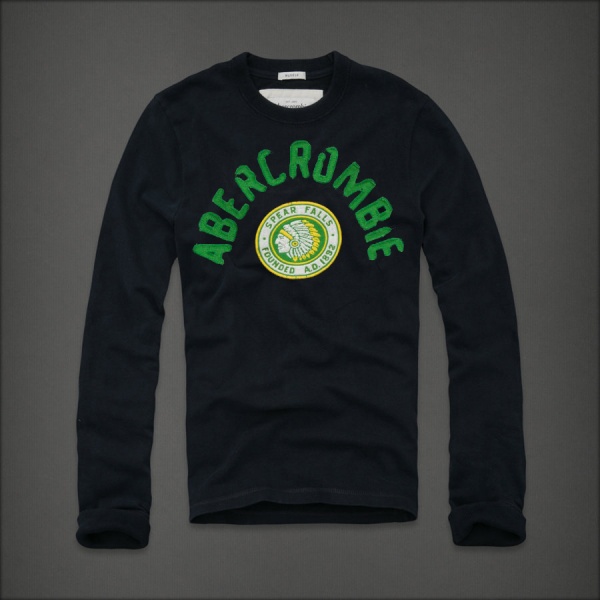 Abercrombie Fitch Hombres De Cuello Redondo Largo Remera AF5931